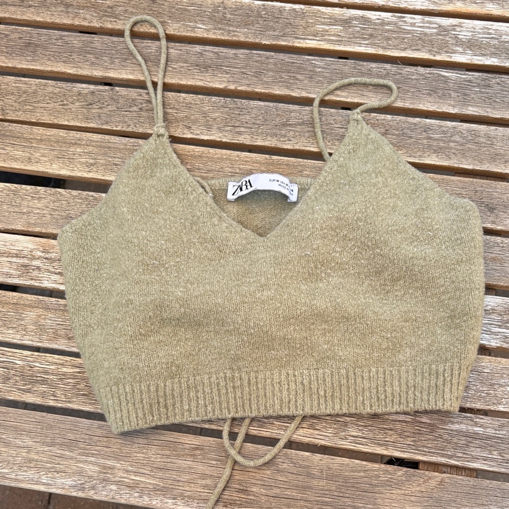 Zara Sage Green Knit Camisole
